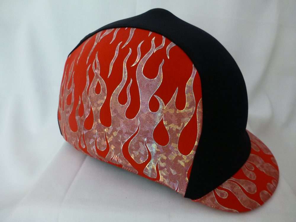 Black Panel & Red w/Flames Helmet Cover