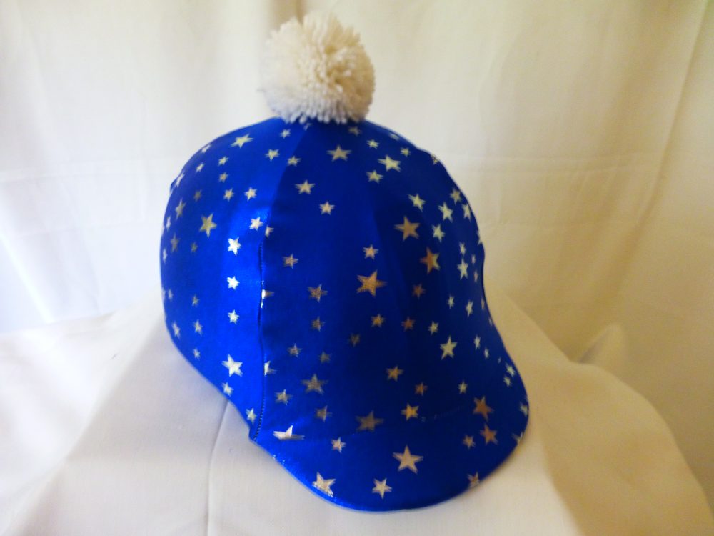 Blue Stars Pom-Pom Helmet Cover